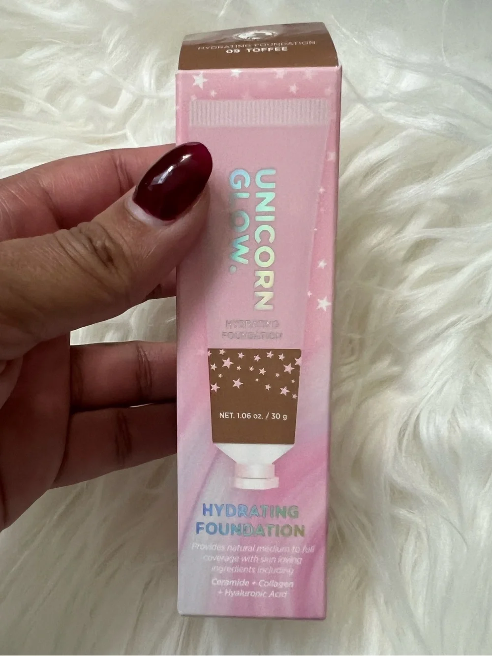 5/$35 NWT unicorn glow liquid hydrating foundation medium dewy 09 toffee 1.06 oz